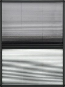 vidaXL Σήτα Παραθύρου Πλισέ με Σκίαστρο 80 x 120 εκ. Αλουμινίου