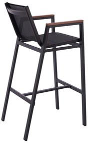 ΣΚΑΜΠΟ ΜΠΑΡ ΑΛΟΥΜΙΝΙΟΥ ΑΝΘΡΑΚΙ ΜΕ POLYWOOD 52 x 58 x 108 εκ. HM5790.02