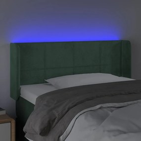 Κεφαλάρι Κρεβατιού LED Σκούρο Πράσινο 83x16x78/88 εκ. Βελούδινο 3123269