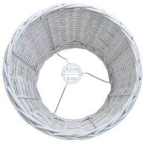 vidaXL Καπέλο Φωτιστικού Λευκό 50 x 30 εκ. από Wicker