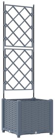 vidaXL Γλάστρα Κήπου με Πέργκολα Ανοιχτό Γκρι 40x40x143 εκ