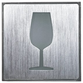 GloboStar® SENSATI 75662 Φωτιστικό Τοίχου Ένδειξης GLASS OF WINE LED 1W AC 220-240V IP20 - Σώμα Αλουμινίου - Μ11 x Π11 x Υ3cm - Πορτοκαλί