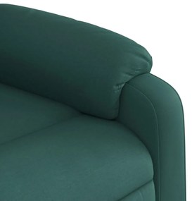 Πολυθρόνα Μασάζ Ανακλινόμενη με Ανύψωση Σκούρο Πράσινη Υφασμ. - Πράσινο