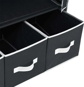 vidaXL Ντουλάπα Μαύρη 87x49x159 εκ. από Ύφασμα