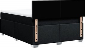 vidaXL Κρεβάτι Boxspring με Στρώμα Μαύρο 140x190 εκ. Υφασμάτινο