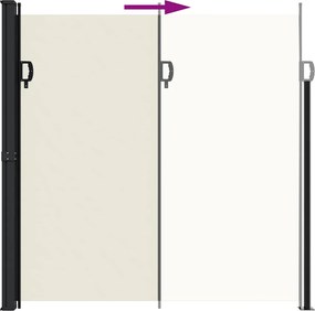 vidaXL Σκίαστρο Πλαϊνό Συρόμενο Κρεμ 200 x 600 εκ.