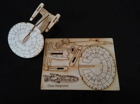 Σετ των 2 Intra απο ξύλο plywood 3mm-4mm πάχος - USS Enterprise Ornament Card Δίασταση 10x10 cm Intraeaxys-yone0l2o