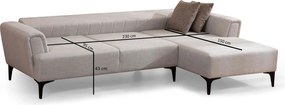 Corner Sofa-Bed Hamlet Right- Ecru Ecru