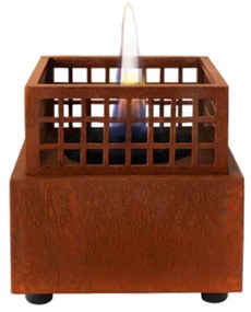 Επιτραπέζια Εστία Φωτιάς Agni 16 Tenderflame με διάρκεια καύσης 2 - 3 ώρες, χωρητικότητα δεξαμενής 250ml και διαστάσεις 16.5x16.5x17cm - Corten