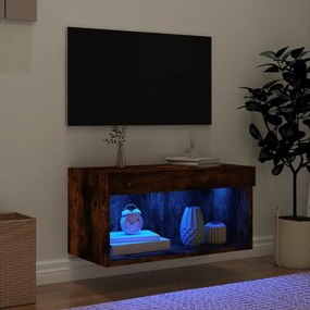 vidaXL Έπιπλο Τηλεόρασης με LED Καπνιστή Δρυς 60x30x30 εκ.