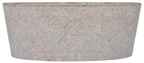 vidaXL Νιπτήρας Γκρι Ø40 x 15 εκ. Μαρμάρινος
