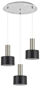 Φωτιστικό Οροφής Τρίφωτο Homelighting 77-8453 Nickel/Black