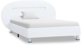 vidaXL Πλαίσιο Κρεβατιού με LED Λευκό 100x200 εκ. Συνθετικό Δέρμα