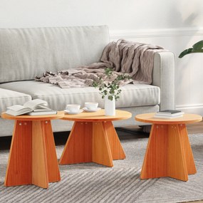 vidaXL Τραπεζάκι σαλονιού 3 pcs Καφέ κεριού 49 x 49 x 30 εκ.