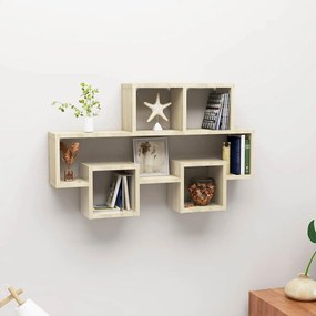 vidaXL Ράφι Τοίχου Σχήμα Αυτοκιν. Sonoma Δρυς 82x15x51 εκ. Επεξ. Ξύλο