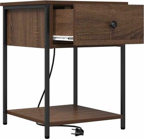 vidaXL Κομοδίνο 2 pcs Καφέ δρυς 42 x 41 x 56 εκ. Επεξεργασμένο ξύλο
