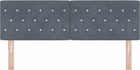 vidaXL Κεφαλάρι Σκούρο Γκρι 160 cm Βελούδο