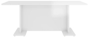 Τραπεζάκι Σαλονιού Γυαλιστερό Λευκό 103,5x60x40 εκ. Μοριοσανίδα - Λευκό