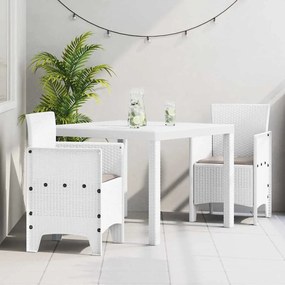 vidaXL Σετ Τραπεζαρίας Κήπου 3 pcs Λευκό 100 x 100 x 73 εκ