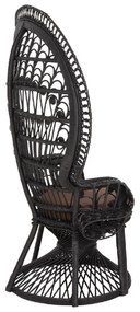 ΠΟΛΥΘΡΟΝΑ ROYAL PEACOCK HM9342.03 RATTAN ΜΑΥΡΟ-ΜΑΞΙΛΑΡΙ ΚΑΦΕ 114x72x150Yεκ.