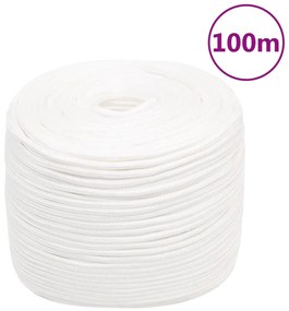 vidaXL Σχοινί Ναυτιλίας Ολόλευκο 8 χιλ. 100 μ. από Πολυπροπυλένιο