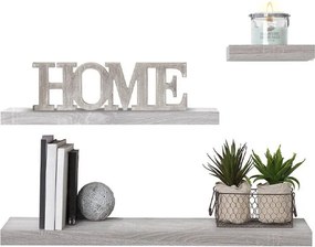 ΡΑΦΙΈΡΕΣ/ΡΆΦΙΑ ΤΟΊΧΟΥ WALL SHELF OAK 80CM GREY 138954D
