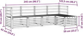 vidaXL Σειρά Καναπέ Εξωτερικού 5 τμχ. 5-θέσια Λευκό