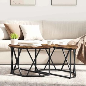 vidaXL Τραπεζάκι σαλονιού Καπνιστό Δρύς 80 x 80 x 42 cm
