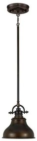 Κρεμαστό Φωτιστικό Οροφής 1xE27  Καμπάνα Φ20cm  Emery Elstead Lighting QZ-EMERY-P-S-PN Μπρονζέ