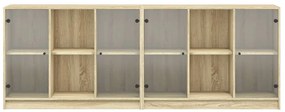 vidaXL Βιβλιοθήκη με Πόρτες Sonoma Δρυς 204x37x75 εκ. Επεξ. Ξύλο