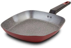 Τηγάνι Γκριλιέρα Αντικολλητική Taurus 10-144-061 28x28cm Bordo-Black Nava 28cm Aluminium