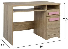 ΓΡΑΦΕΙΟ PLAYROOM SONAMA+ ΡΟΖ ΧΕΡΟΥΛΙ HM11154.02 110X55X76.5
