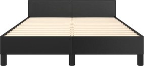 vidaXL Σκελετός Κρεβατιού Χωρίς Στρώμα Μαύρο 120x190 εκ.Συνθ. Δέρμα