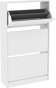 Παπουτσοθήκη Flat Duo Megapap 18 ζεύγων χρώμα λευκό 73x26x119εκ.