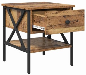 vidaXL Κομοδίνο με συρτάρι 2 pcs Παλαιό ξύλο 40 x 42 x 45 εκ.