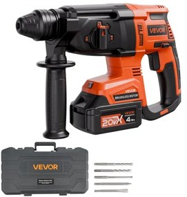 VEVOR 20V SDS-Plus Brushless Cordless Rotary Hammer Drill Kit 1200RPM 4 Function