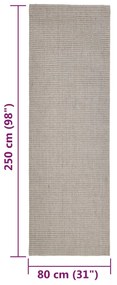 vidaXL Χαλί για Στύλο Ξυσίματος Χρώμα Άμμου 80 x 250 εκ. από Σιζάλ
