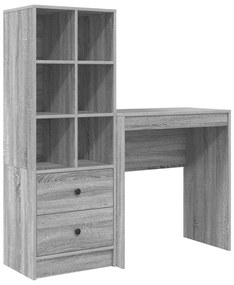 vidaXL Γραφείο με αποθηκευτικό χώρο 2 pcs Γκρι sonoma 70 x 40 x 76 εκ.