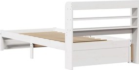 vidaXL Πλαίσιο Κρεβατιού Κεφαλάρι Λευκό 75x190εκ. Μασίφ Πεύκο