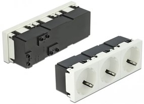 DELOCK τριπλό module πρίζας ρεύματος Easy 45 81323, 45°, 45x45mm, 5τμχ