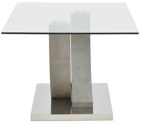 Τραπέζι σαλονιού Kasmora pakoworld γκρι ξύλο-γυαλί 110x60x45εκ