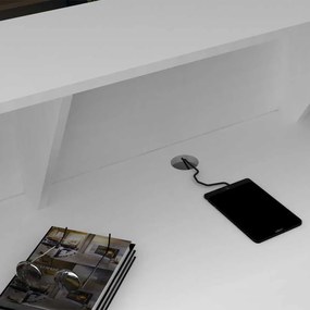 Γραφείο υποδοχής - reception Gemini Megapap χρώμα λευκό 100x70x110εκ.