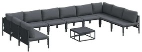 vidaXL Σετ Καναπέ Κήπου 11 pcs Ανθρακί Ατσάλι