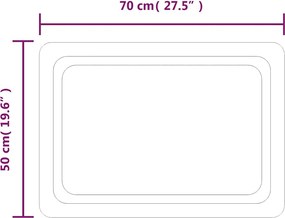 vidaXL Καθρέφτης Μπάνιου με LED 70x50 εκ.