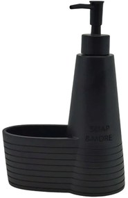 Δοχείο Κρεμοσάπουνου Με Θήκη Soap And More 841769 14,7x8x22cm Black Ankor Πολυέστερ