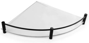Karag 0622-0955 Mensole Εταζέρα γωνιακή 20cm γυάλινη ματ Μαύρη ματ