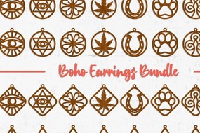 Σετ των 3 Intra απο ξύλο plywood 3mm-4mm πάχος Boho Earrings - Cut  Δίασταση 3x3 cm INTRAFABR-32144202