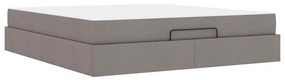 vidaXL Σκελετός Κρεβατιού με αποθήκευση Taupe 180 x 200 cm ύφασμα