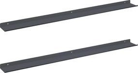 vidaXL Πλωτό ράφι Επιτοίχιο 2 pcs Ανθρακί 100 x 9 x 2,5 εκ Ατσάλι
