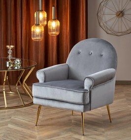 SANTI leisure armchair grey / gold DIOMMI V-CH-SANTI-FOT-POPIELATY